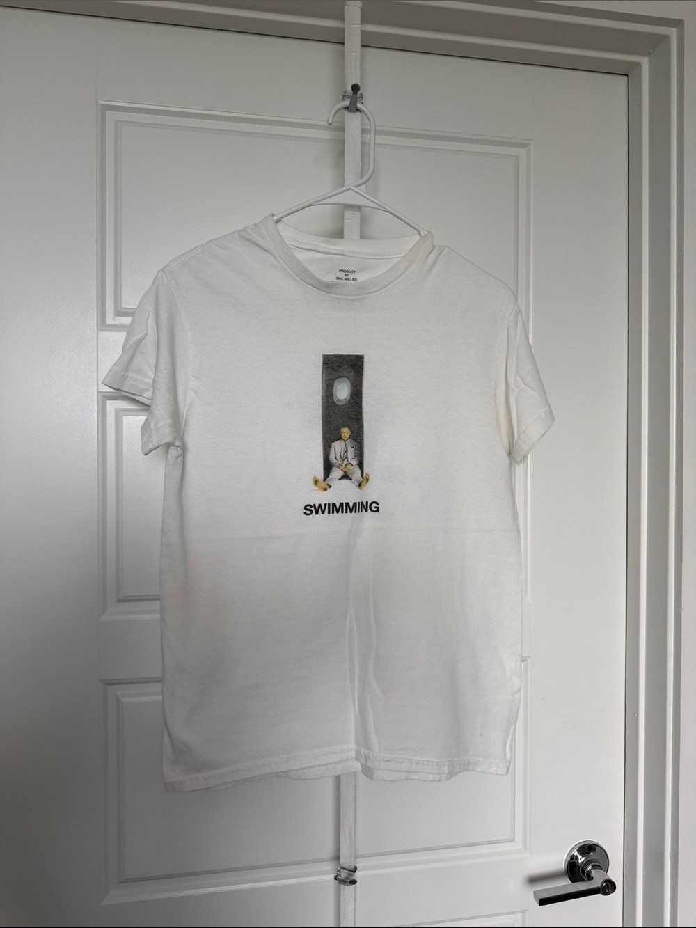White 'SWIMMING' By MAC MILLER Graphic Crew Neck Tee